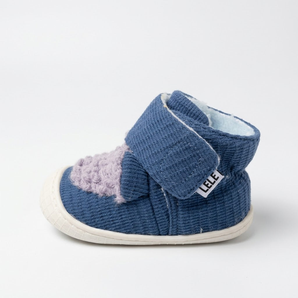 Navy High Top Winter Baby Shoes
