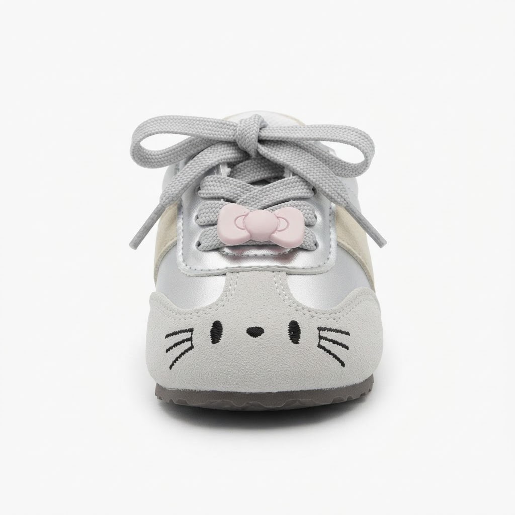 Retro Classic Trainer with Bow & Adjustable Laces