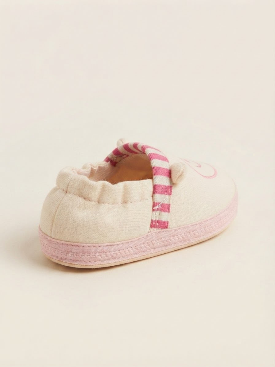 Soft Cotton Baby Shoes With Strip Cuff