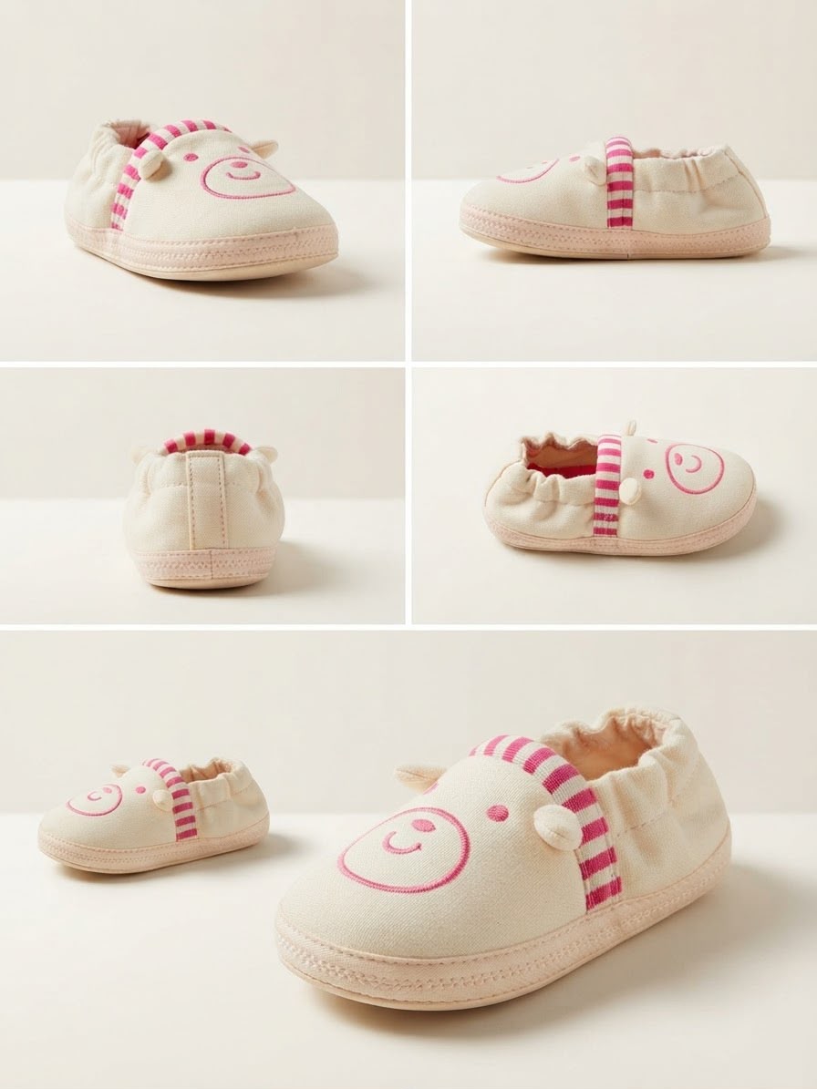 Soft Cotton Baby Shoes With Strip Cuff
